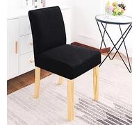 AITIHYA Funda de Tela para Silla con Respaldo bajo, Fundas elásticas para sillas de Comedor, Fundas para sillas de Licra para Cocina/Oficina-Negro, Respaldo bajo 38-48cm