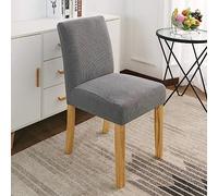 AITIHYA Funda de Tela para Silla con Respaldo bajo, Fundas elásticas para sillas de Comedor, Fundas para sillas de Licra para Cocina/Oficina-Gris Claro, Respaldo bajo 38-48cm