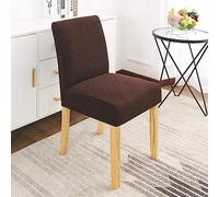 AITIHYA Funda para Silla con Respaldo bajo de Tela Fundas elásticas elásticas para sillas Comedor Fundas para sillas de Spandex para Cocina/Oficina-Color café Oscuro, Respaldo bajo 38-48 cm