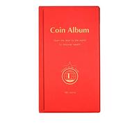 AITIME Suministros de colección de 180 bolsillos, álbum de libros para coleccionistas, almacenamiento adecuado para monedas de diámetro inferior a 1.66 pulgadas (rojo)
