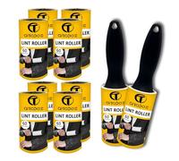 AiTodos® 600 Hojas Rodillo Quitapelusas, 10 Rollos + 2 Mangos para Eliminar Pelos de Ropa, Sofás, Pelos de Gato, Pelos de Perro y Alfombras (60 Hojas/Rollo) Rodillo Quitapelos Mascotas