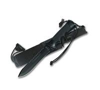 Aitor Cuchillo deportivo negro, caza, pesca y supervivencia Hoja: 175mm total: 310mm Espesor: 5mm Doble sierra. Mango y pomo: Peralumal con funda