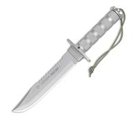 Aitor Cuchillo Jungle King I con Hoja de Acero INOX X42 de 20,5 cm y empuñadura de Acero INOX de 15,5 cm Hueco + Kit Supervivencia + Portabotellas de Regalo