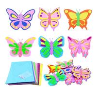 Aitsite 12 Kits Manualidades Niños Mariposa Juguetes Niña Niño Pegatina Dinosaurio EVA Kit de Manualidades Regalos Creativas Elaboración de Juego con Piezas de Espuma para Carnaval Cumpleaños