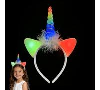 Aitsite Diadema con Luz Unicornio, Cómodo LED Tocado Luminosas Niña Dama, para Clubes Nocturnos, Raves, Fiesta De Conciertos, Navidad, Halloween Carnaval