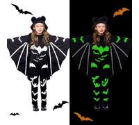 Aitsite Disfraces de Halloween, Trajes de murciélago luminosos, Trajes de murciélago para niños, Mono de murciélago para niños, Halloween para niños y niñas, Disfraces de Carnaval