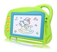 Pizarra Magnética Infantil, Tamano de Viaje Almohadilla Borrable de Escritura y Dibujo Colorido Magnético Tableta de Dibujo Juguetes educativos para niños 3 4 5 años-Verde