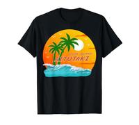 Aitutaki Palmeras Islas Cook Sol Pacífico Sur Polinesia Camiseta gráfica económica, Hombre, Negro, XL