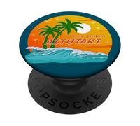 Aitutaki Palmeras Islas Cook Sol Pacífico Sur Polinesia PopSockets PopGrip Adhesivo