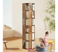 AityBuy Estantes De Pie, Estantería Giratoria, Estantería Giratoria De 5 O 6 Niveles, Estante Organizador De Esquina para Almacenamiento, para Hogares, Librerías Y Bibliotecas Brown-6Tier