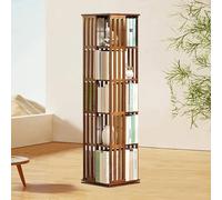 AityBuy Estantes De Pie, Estantería Giratoria, Estantería Giratoria De 5 O 6 Niveles, Estante Organizador De Esquina para Almacenamiento, para Hogares, Librerías Y Bibliotecas Brown-5Tier