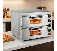AityBuy Horno De Pizza De Encimera, Horno Mini para Pizza, Horno Portátil, Horno Tostador para Pizza De Sobremesa, Horno para Pizza De Acero Inoxidable, para Pan, Pasteles, Pollo DoubleLayer