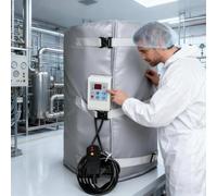 AityBuy Manta Calefactora De Tambor,Calentadores De Tambor con Controlador Termostático Digital Ajustable, Calentador De Tambor De Aceite Aislado De 55/275 Galones Grey-55Gallon/200L