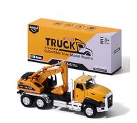 AIUAZA 1/50 Ratio die-Casting Engineering Construction Vehicle, Excavator, Alloy Collection Model Car, Boy's Door Opening Pull Back Car Toys (1 pc Excavator)