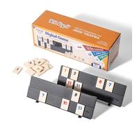 AIUAZA Juego de 4 racks, 106 Minni Rummy Cube Game Set con maletín portátil, Mahjong Azulejos Juego de viaje con 4 soportes para fichas para juegos de mesa clásicos familiares (edición de viaje)