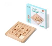 AIUAZA Puzzle deslizante de números de madera, cerebro teasers juguete tangram slide puzzle juego, rompecabezas secuenciales juego de mesa, juguetes educativos para niños y adultos (tamaño 1-8 Samll)