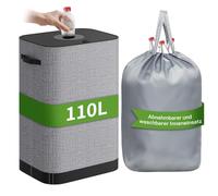 AIUNAOM 110L Colector de botellas, Cubo basura reciclaje con agujero con 1 bolsas de transporte,Recogedor de Botellas para reciclables & Vidrio, ideal para la papelera cocina