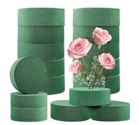 AIUNBEST Espuma Floral 16 Piezas, Espuma para Flores Redonda 8×4 cm Esponja para Floristas para Flores Artificiales y Frescas Esponja Verde para Bodas Decoraciones Jardín y Eventos
