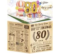 Aiunmiol Tarjeta de cumpleaρos 3D emergente 80 para mujeres y hombres, divertidas decoraciones de 80 cumpleaρos para ella y ιl, regalos felices d