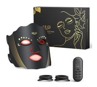 AIUO Red Light Therapy for Face, LED Face Mask Light Therapy, Rechargeable Red Light Therapy Mask with Comfortable Light-Blocking Eye Protection & Timing Function At Home, Black