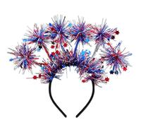 AIUPUOC Diadema patriótica para el 4 de julio, accesorios para el cabello del Día de la Independencia, diadema para el pelo rojo, plateado y azul