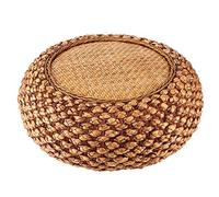 AIUTG Cojín de puf de Suelo de Tatami Tejido a Mano, Asiento Redondo de meditación de Paja, Almohada de Suelo Tejida Natural for Yoga, salón de té, Sala de Estar, balcón y decoración del hogar Boho