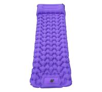 AIUTG Colchón Inflable for Acampar for 1 Persona con Bomba de pie incorporada y Almohada, colchón autoinflable for Acampar 196 x 68 x 8 cm, lámina de Suelo de Nailon TPU 40D Impermeable(Violet)