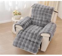 AIUTG Funda for Silla reclinable de Piel sintética, Protector de Muebles de Felpa Suave for mecedoras, Funda de sofá Lavable Que admite Mascotas, Gris Claro(Gray)