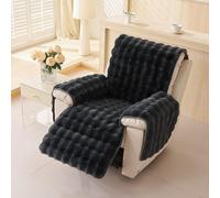AIUTG Funda for Silla reclinable de Piel sintética, Protector de Muebles de Felpa Suave for mecedoras, Funda de sofá Lavable Que admite Mascotas, Gris Claro(Black)