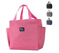 Aiuuee Bolsa isotérmica de 9 l, a prueba de fugas, bolsa térmica reutilizable, bolsa térmica portátil para oficina, viajes, pícnic (rosa)