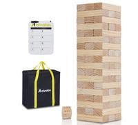 Aivalas X-Large Size Giant Tumble Tower 56 Blocks Juegos de apilamiento de patios al aire libre incluye Dice Carrying Bag Maretboard Apilando de