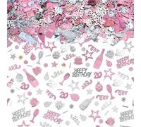 AIVEKE Confeti de Cumpleaños - 20th Oro Rosa Confetii Decoraciones de Confeti de Mesa Decoración de Fiesta Happy birthday Confetti