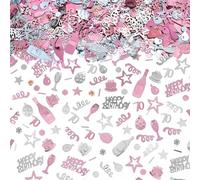 AIVEKE Confeti de Cumpleaños - 70th Oro Rosa Confetii Decoraciones de Confeti de Mesa Decoración de Fiesta Happy birthday Confetti