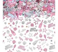 AIVEKE Confeti de Cumpleaños - 90th Oro Rosa Confetii Decoraciones de Confeti de Mesa Decoración de Fiesta Happy birthday Confetti