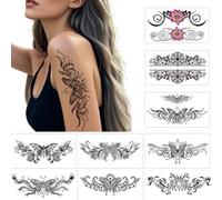 Aivoch 9 Hojas Sexy Tatuajes Temporales Impermeable Diversión Pegatinas Falsas Realistas Cintura Cubierta Cicatriz Tatuajes Pegatinas Para Mujer Hombres Niños