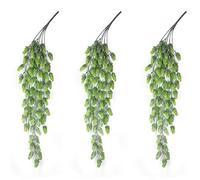 AIVORIUY 3pcs Vid de Lúpulo Artificial Flor Guirnalda de Flores, Verde Plantas Hiedras Artificial Decoracion Planta Colgantes para Exterior Interior Pared Arco de Boda Colgar en la Pared Planta Falsa