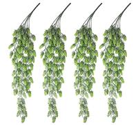 AIVORIUY 4pcs Vid de Lúpulo Artificial Flor Guirnalda de Flores, Verde Plantas Hiedras Artificial Decoracion Planta Colgantes para Exterior Interior Pared Arco de Boda Colgar en la Pared Planta Falsa
