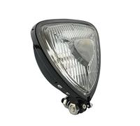 AIVYNA Faro Triangular Vintage para Motocicleta Mini Faro Retro De Sección Delgada De 12V para Harley Bobber Chopper Personalizado,Negro,White Light
