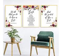 AIVYNA VersíCulo De La Biblia Citas De Amor Cuadro Sobre Lienzo Para Pared Acuarela Flores Escritura Carteles Cristianos E Impresiones ImáGenes DecoracióN Del Hogar Sin Marco