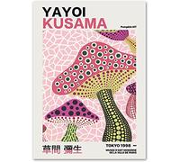 AIVYNA Yayoi Kusama Poster Pastel Mushroom Dots Abstract Wall Art Yayoi Kusama Prints Abstract Canvas Painting Para La Decoracion Del Hogar Cuadros Frameless 40×50cm