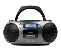 Aiwa BBTC-550MG - Radio Cassette Portátil con CD, Bluetooth y USB, Grabador de Cassettes. Color: Gris Metalizado