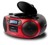 Aiwa BBTC-550RD - Radio Cassette Portátil con CD, Bluetooth y USB, Grabador de Cassettes. Color: Rojo