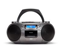 Aiwa BBTC-660DAB/MG: Radio Cassette Portátil con CD, Bluetooth y USB, Grabador de Cassettes, RDS, FM PLL, Dab+, Mando a Distancia, Color: Gris Metalizado
