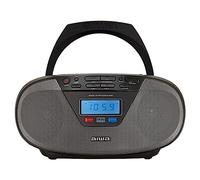 Aiwa BBTU-400BK: Radio CD Portátil con Bluetooth y USB, Pantalla a Color, RDS, FM PLL, Función Despertador. Color: Negro
