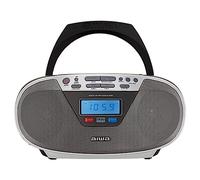 Aiwa BBTU-400SL: Radio CD Portátil con Bluetooth y USB, Pantalla a Color, RDS, FM PLL, Función Despertador. Color: Plata