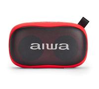 Aiwa BS-110RD: Altavoz Bluetooth portátil, Resistente a la Humedad, pensado para Deportes Exteriores. Color Rojo