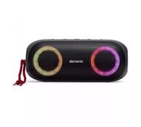 Aiwa BST-650 - Altavoz TWS Bluetooth Compacto, Duradero y Potente con tecnología Hyper Bass, (20W RMS, Iluminación RGB LED con 9 Modos, Lector de Tarjetas, Resistente al Agua). Color: Negro.