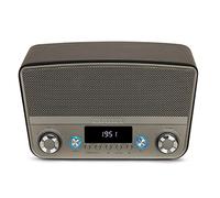 Aiwa BSTU-750BK - Altavoz Compacto Estilo Vintage (Activo, estéreo, 50W RMS, Bluetooth, Entrada óptica, USB, HDMI-ARC, RCA, FM y Entrada 6.3mm y 3.5 mm). Color: Negro