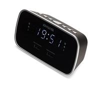 Aiwa CRU-19BK: Radio Reloj Despertador Color Negro, Digital, Doble USB Charge para Cargar Smartphones y Tablets 8 * 10 * 15
