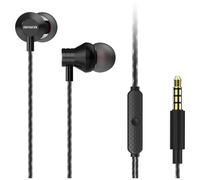 Aiwa ESTM-50BK - Auriculares negros con cable con micrófono y control